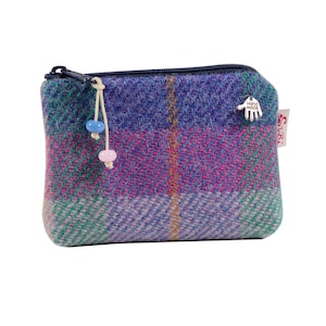 Mini Täschchen Harris Tweed Mini Börse Schottenmuster Kartentasche Mini Portemonnaie
