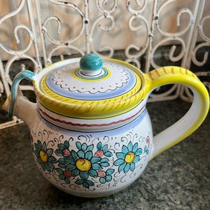 Vintage Made in Italy Hand Painted Espresso Pot