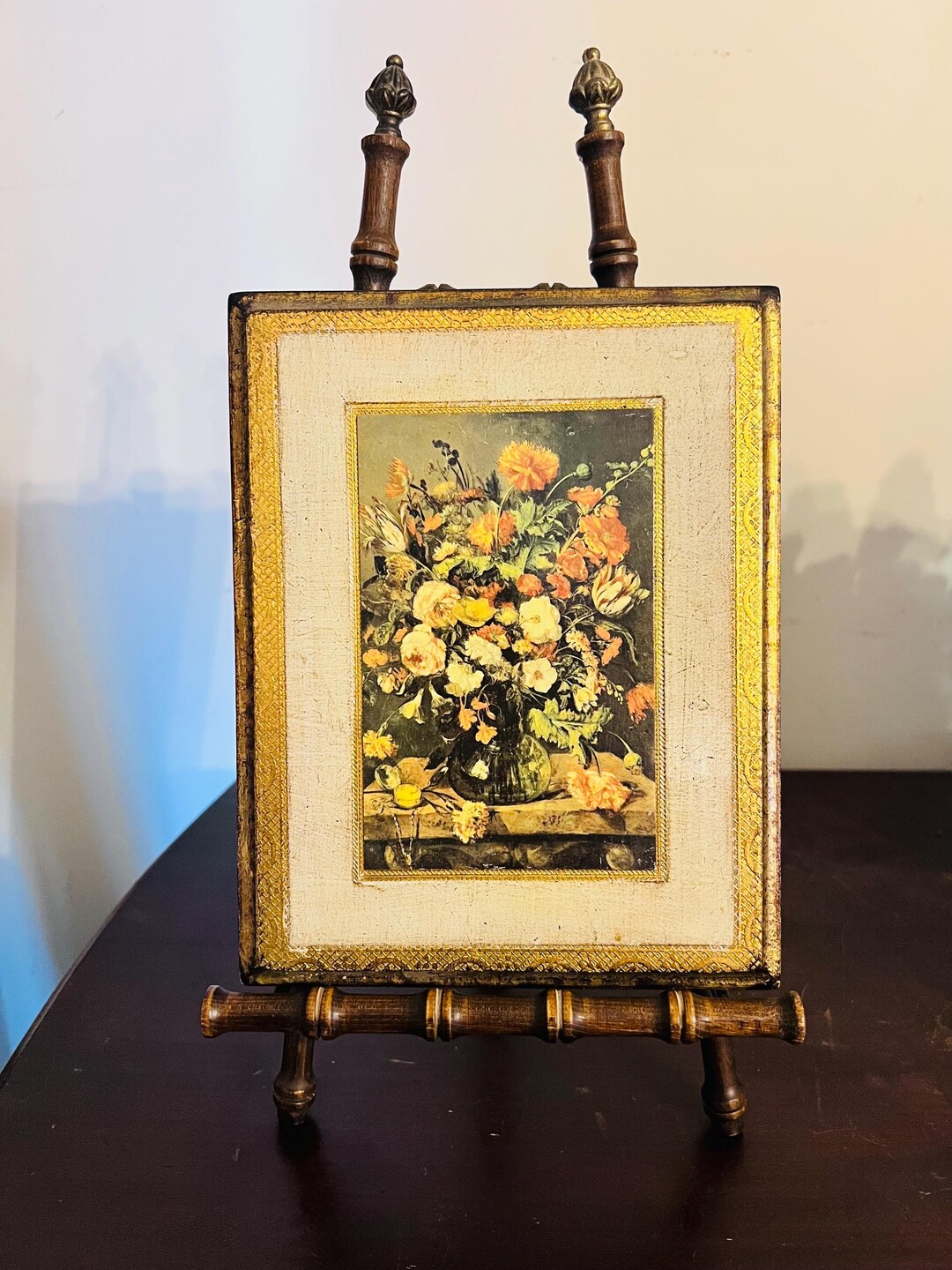 Vintage Florentine Gilt Wood Floral Plaque | Italian Tole Wall Art - Etsy