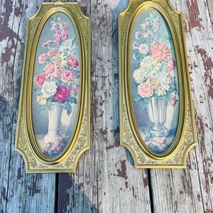 Beautiful Vintage Syroco Floral Wall Hangings 1964 Cecil Rubino Floral Vases Gold Ornate Frames Gallery Wall Floral Wall Decor