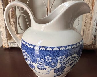 Vintage Mason’s Ironstone Blue And White Crabtree And Evelyn Milk Jug Creamer