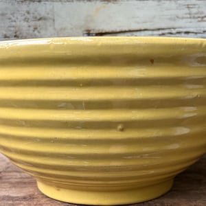 Vintage Yellow Ringware Pottery Bowl Beehave Pottery Mixing Bowl