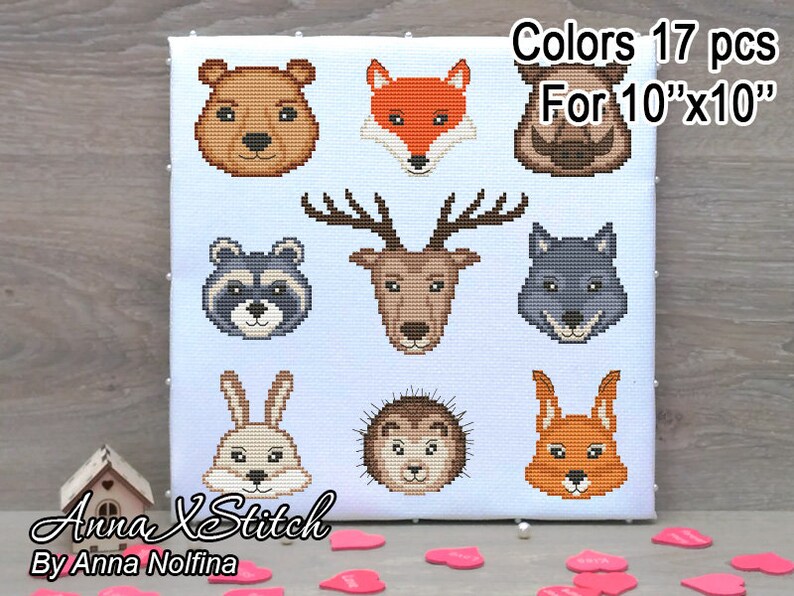 Nine Woodland Animals Cross Stitch Pattern Pdf by Annaxstitch Etsy
