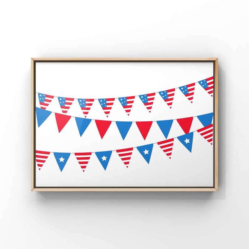 4th of July Wall Art Printable Bundle, Gallery Wall Art Set of 6 Prints ...