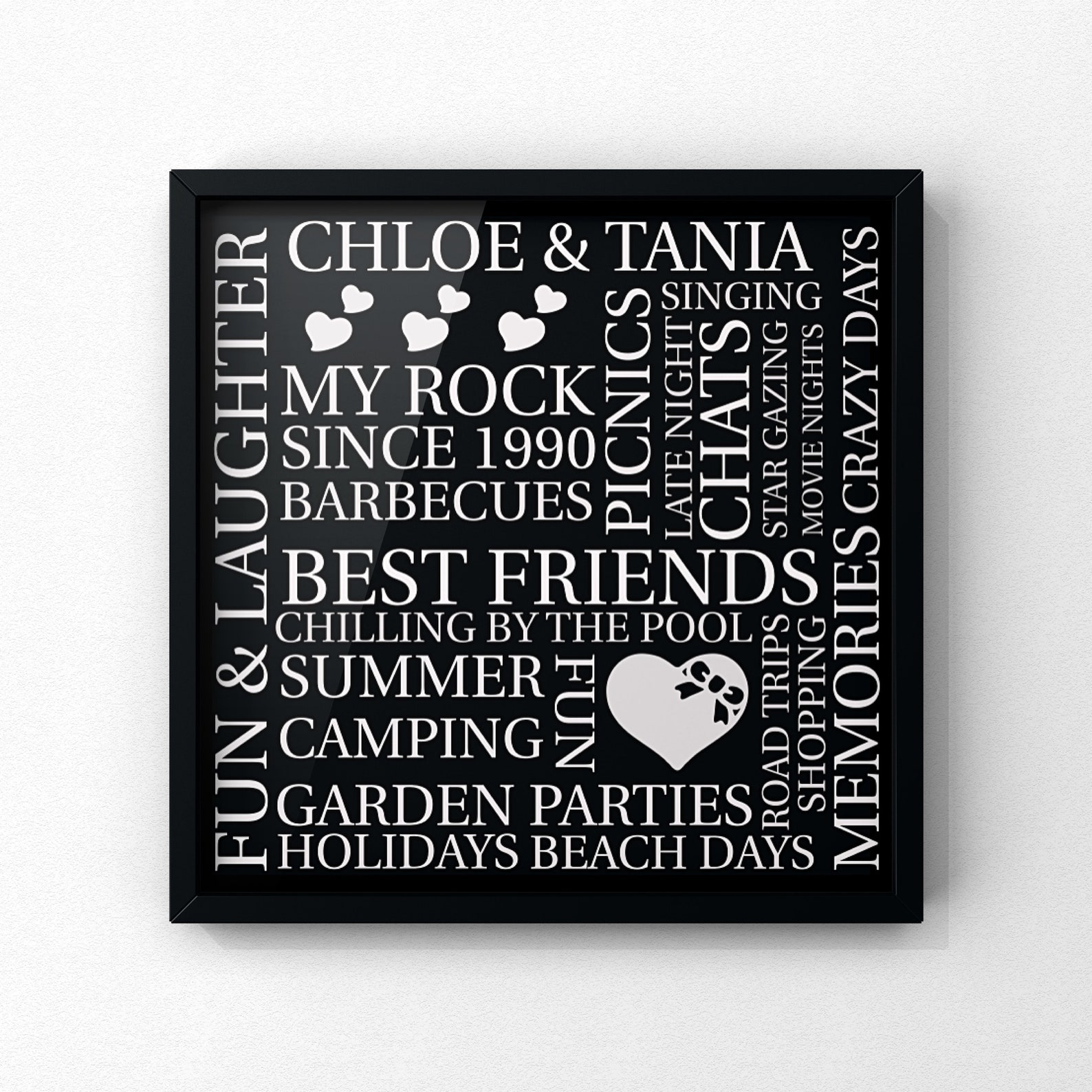 Custom Best Friends Word Art Printable Wall Art Birthday | Etsy