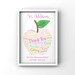 Personalised Thank You Teacher Printable Gift Apple Teacher Print Gift ...