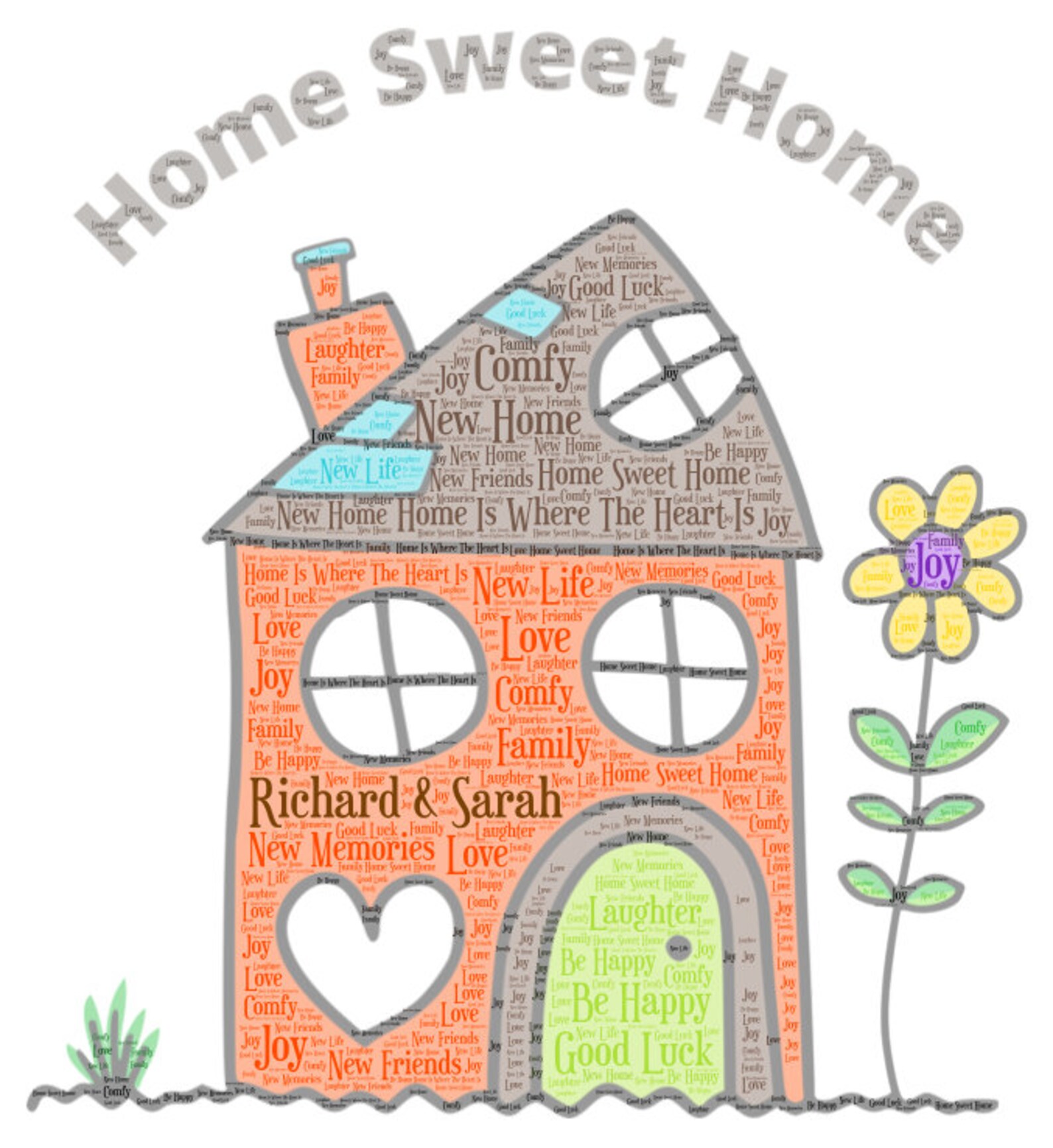 New Home Custom Word Art Housewarming Gift New Home Word - Etsy