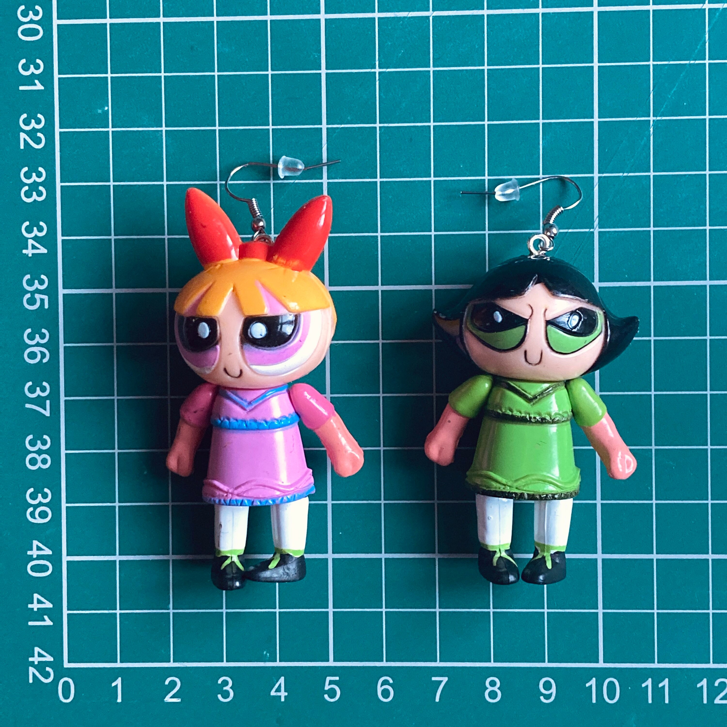 Powerpuff girl earrings 90s cute quirky colourful unusual Etsy