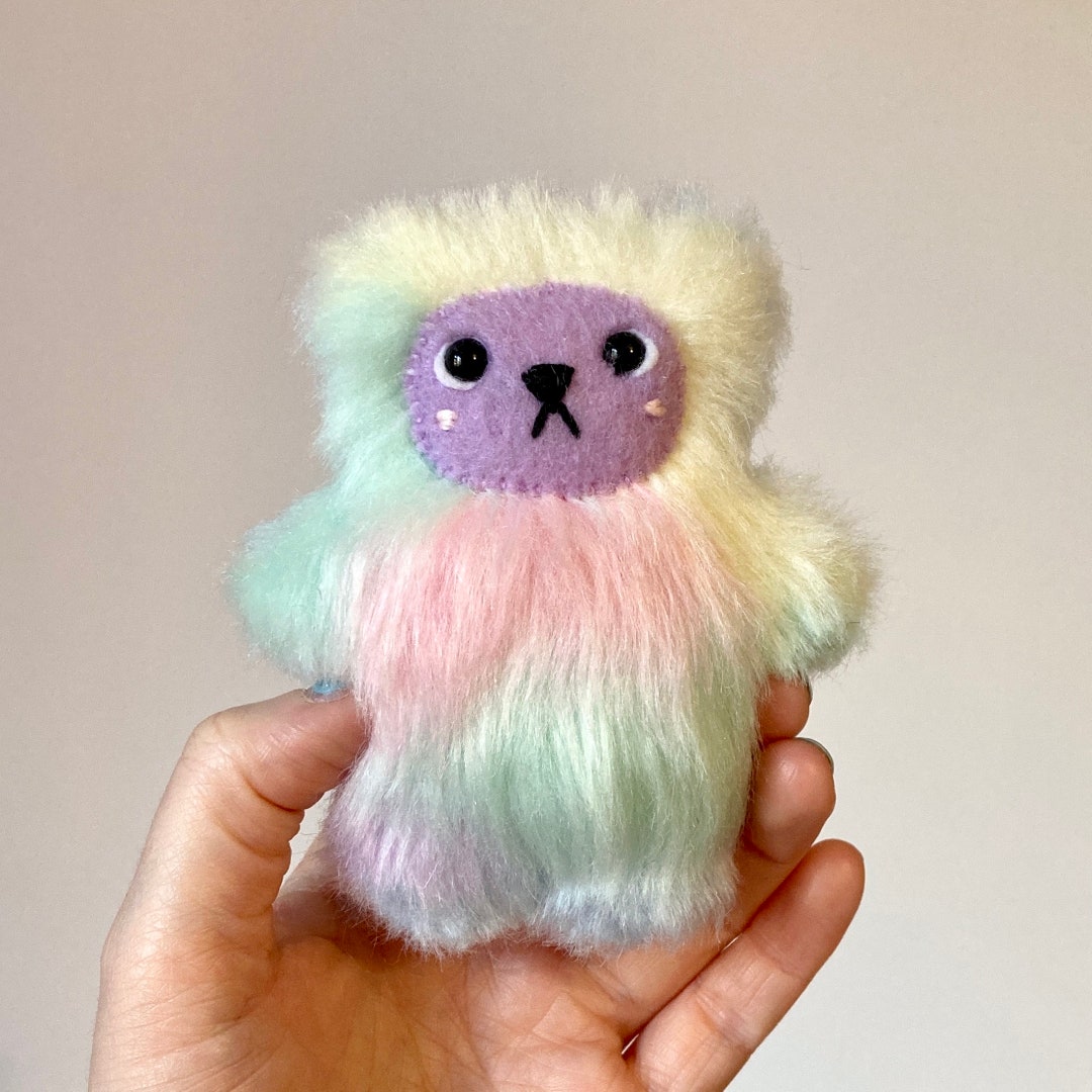 Bean Bag Bear Handmade Plushies Fluffy Rainbow Weighted Etsy