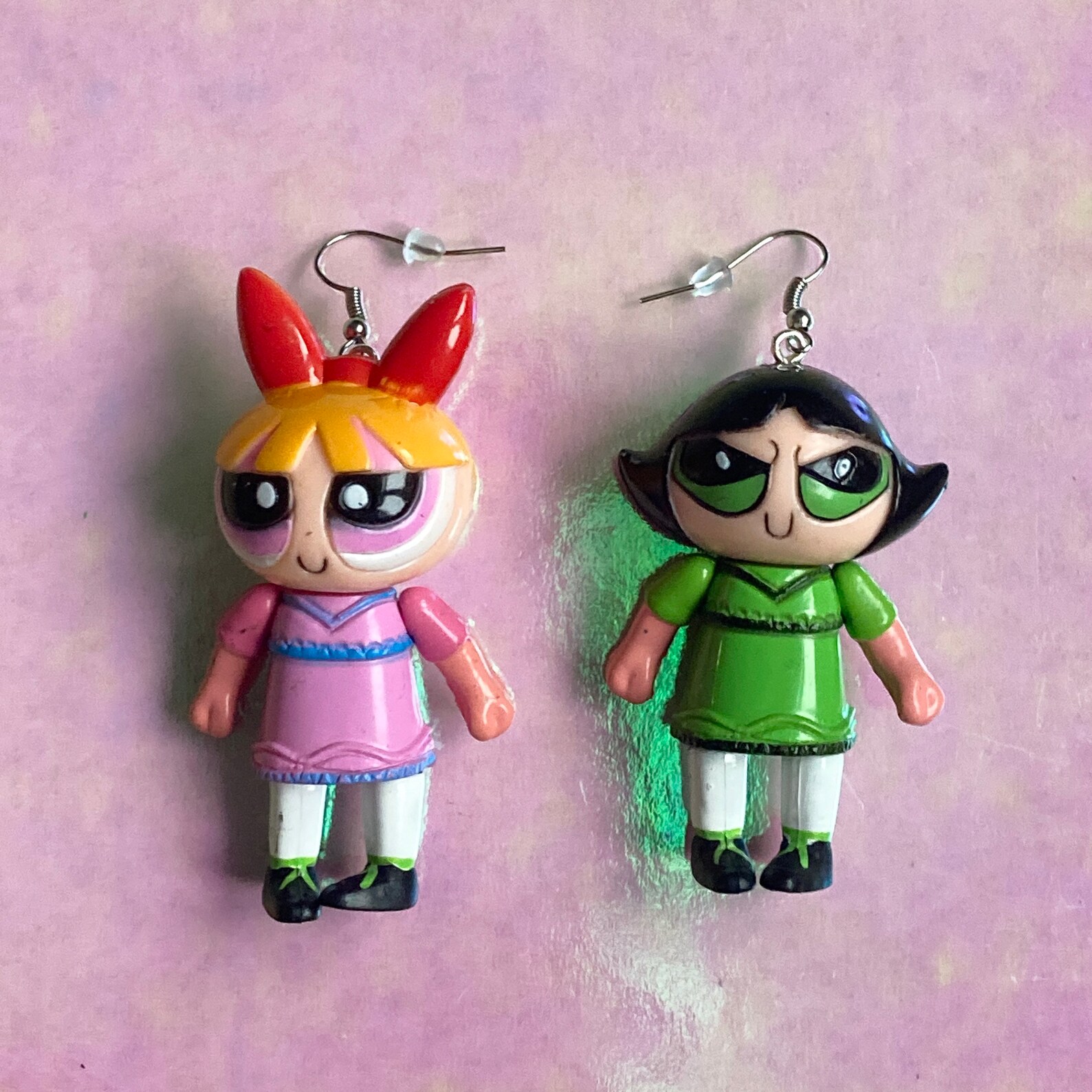Powerpuff girl earrings 90s cute quirky colourful unusual Etsy