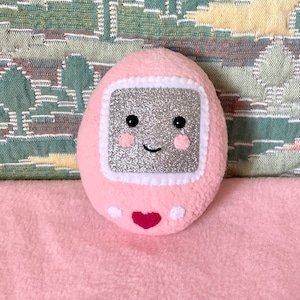 Virtual Pet Plush, Retro Tech, Handmade Plushies, Cute Art Doll, Y2K Lover, Glitter, Comfort Stuffies, One of a Kind, Stuffed Toys, Kawaii