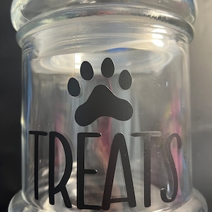 Hunde- oder Katzen-Leckerli-Glas-Aufkleber - Vinyl-Aufkleber für Hunde- und Welpen-Leckerli Glas, Kanister oder Behälter.  NUR AUFKLEBER
