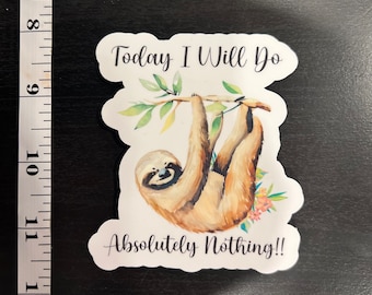 Leuke waterdichte sticker luiaard | Laptop, autosticker