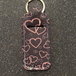 Personalized Glitter Heart Chapstick/Lighter Keyring Holder - Keychain Gift, Heart Chapstick Holder Keychain, Cute Xmas Gift for Her