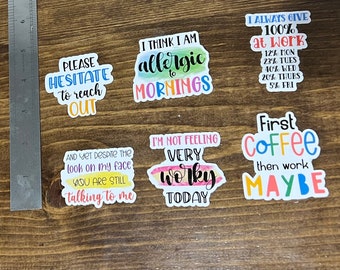 Sarcastic Work Quote Stickers: Crude Humor, Sassy Planner Set