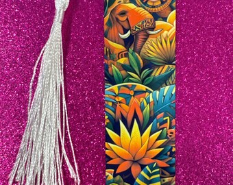 African Safari Bookmark: Jungle Animal Print with Tassel