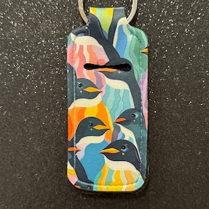 Personalized Penguin Chapstick Keychain Holder: Winter Accessories