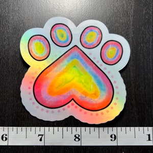 Holographic paw print sticker | Small Paw Print Stickers | Vinyl Sticker | paw print window/car decals | Paw water bottle | Dog paw sticker