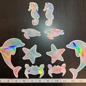 Sea life stickers | Marine life stickers | Ocean life stickers | turtle,crab,dolphin sticker sheet | Nature stickers | Waterproof Sticker
