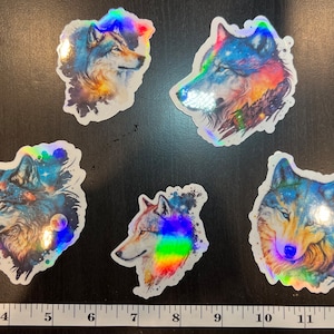 Star and moon wolf stickers | moon wolfstickers |  wildlife stickers  | Nature stickers | Waterproof Sticker