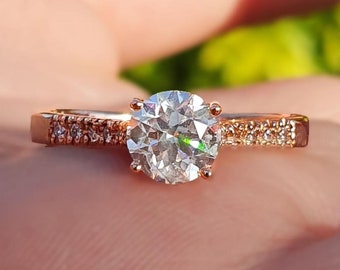 Natural Diamond Ring, Wedding Ring, FSI2, 0.91 CT Certified, 14K/18K Gold Diamond Ring, Solitaire Diamond Ring, Diamond Promise Ring