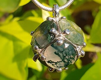 Natural Moss Agate Necklace, Unique Necklace, Dainty Necklace For Women, Personalized Necklace,Moss Agate Promise Gift For Her