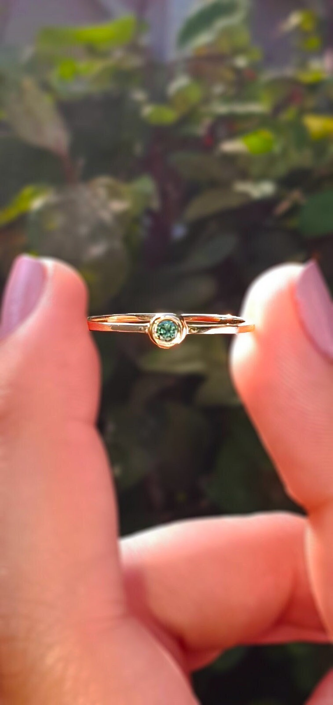 Earth Mined Natural Green Diamond Ring, 14K Solid Gold Green Diamond ...