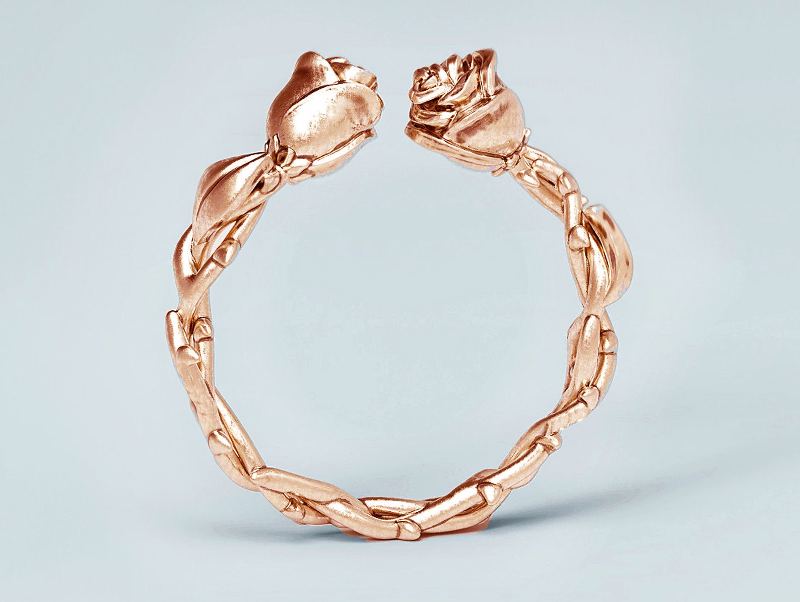 14K Solid Rose Gold Flower Wedding Ring Rose Flower Wedding Etsy UK