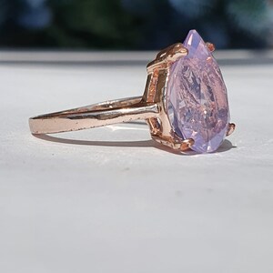 Lavender Quartz Ring 14K Rose Gold Alternative Engagement Ring