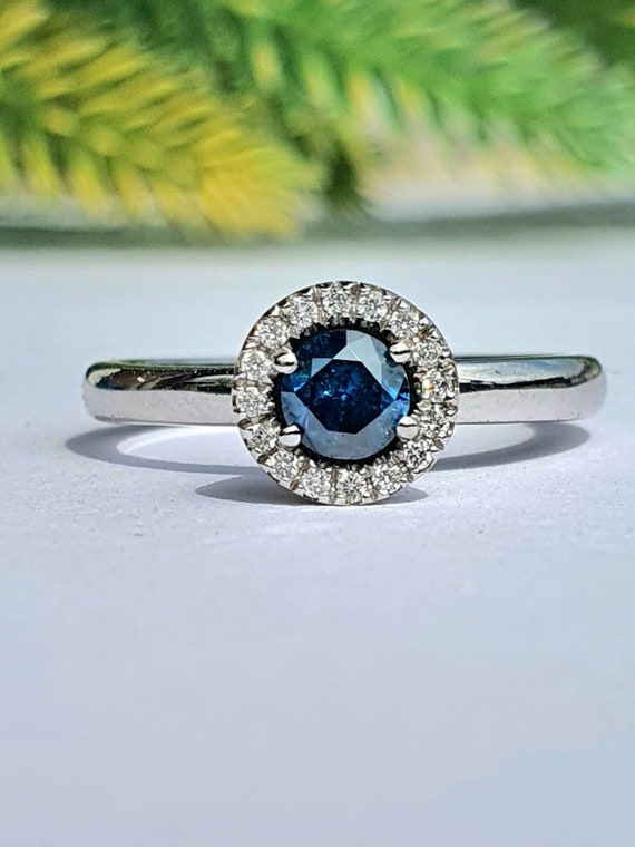 Natural blue shop diamond rings