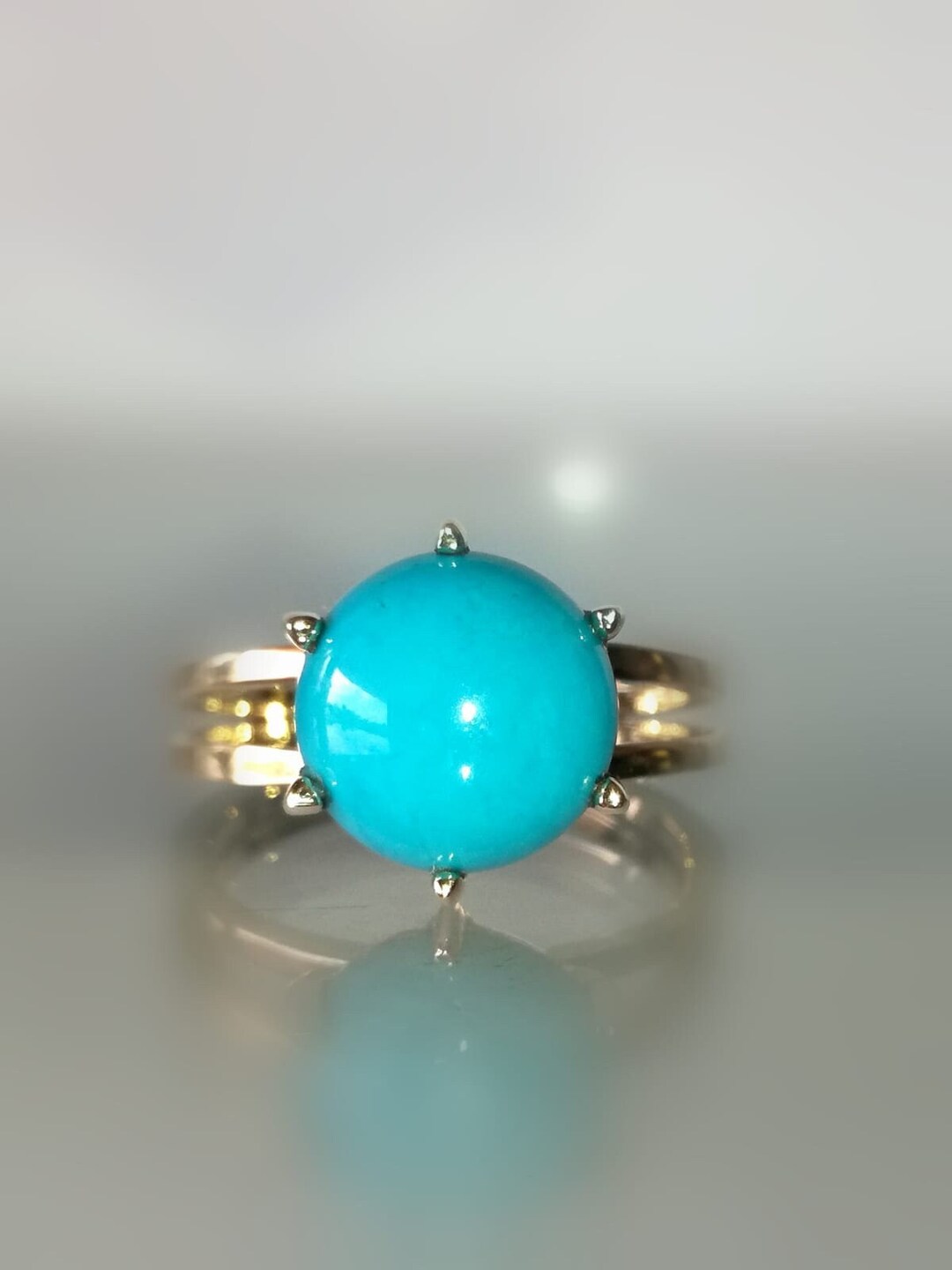 Turquoise Engagement Ring, Turquoise Ring 14K, Turquoise Promise Ring ...