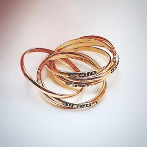 Personalized Name Ring,Custom Name Ring, Family Name Ring, Unique Mother Ring With Names, 3-7 Multi Band Ring With Kids Names, Unique Gift
