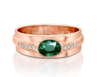 Natural Green Sapphire Engagement Ring 14k/18k Green Sapphire Wedding Band Ring Bridal ring,Teal Sapphire Diamond Ring,Peacock Sapphire Ring