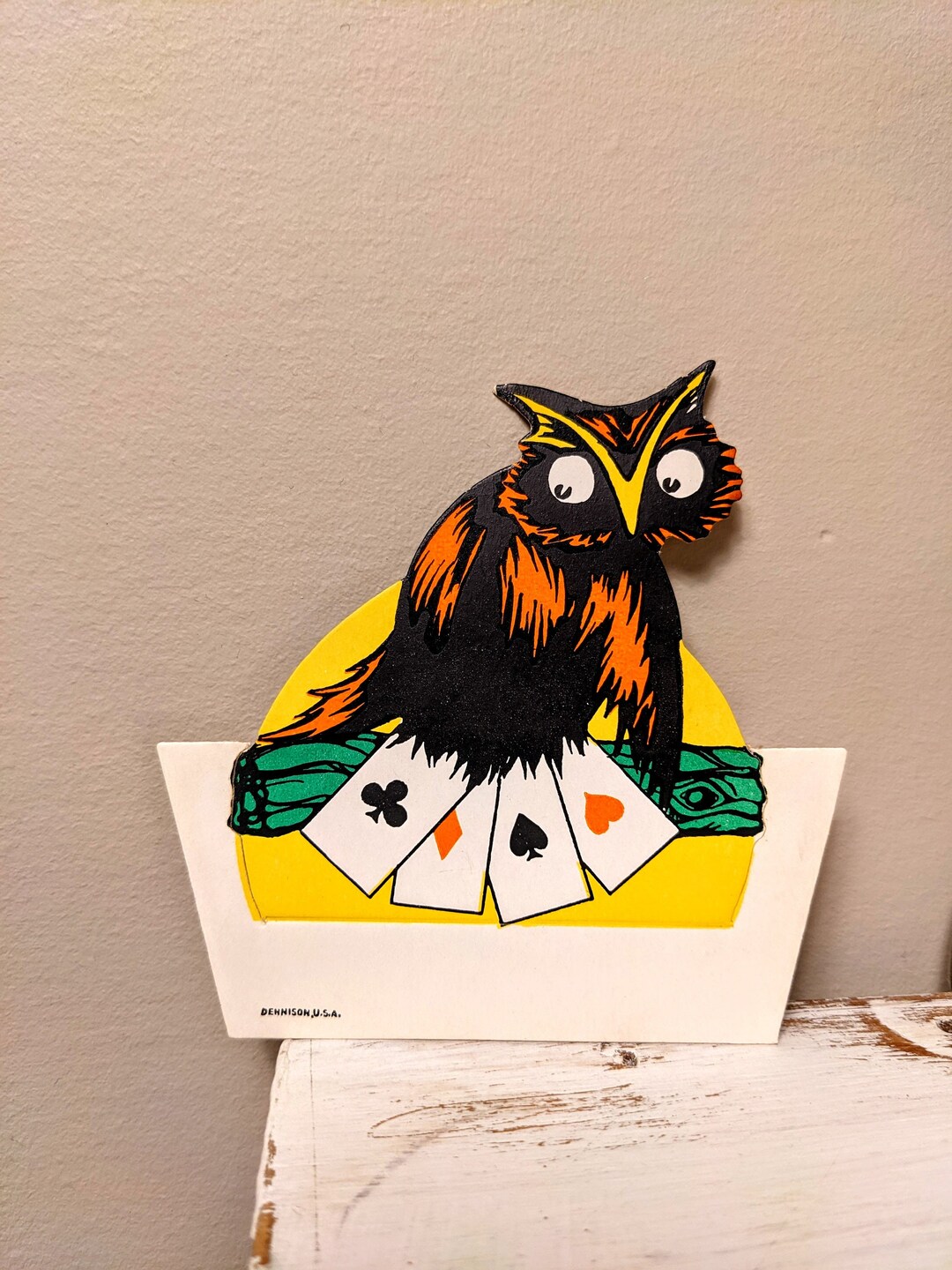 Unused 1920s Vintage Halloween Bridge Place Card Owl With - Etsy