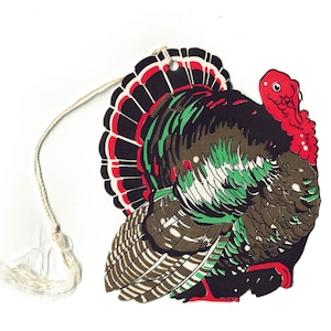 Vintage 1920s Bridge Tally Card, Thanksgiving Turkey, Art Deco Autumn Ephemera, Unused