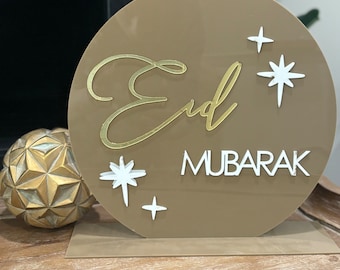 Muslim Gifts Eid Decorations Acrylic Desk Ornaments Eid Mubarak Sign