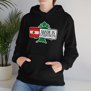 Lebanon Flag Hoodie, Cedar Tree Sweatshirt, Made in Lebanon Pullover, Lebanese Identity Gift, Patriotic Hooded Jumper