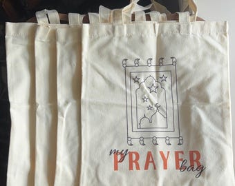 My Prayer Bag – Islamic Tote Bag for Prayer Mat, Muslim Gift for Ramadan, Eid, Hajj, Umrah, Reusable Canvas Tote for Kids & Adults