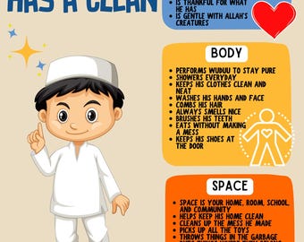 A Good Muslim / A Good Muslimah Poster – Islamic Wall Art for Kids | 11x17 Muslim Children Room Decor, Classroom & Madrasa Learning Chart