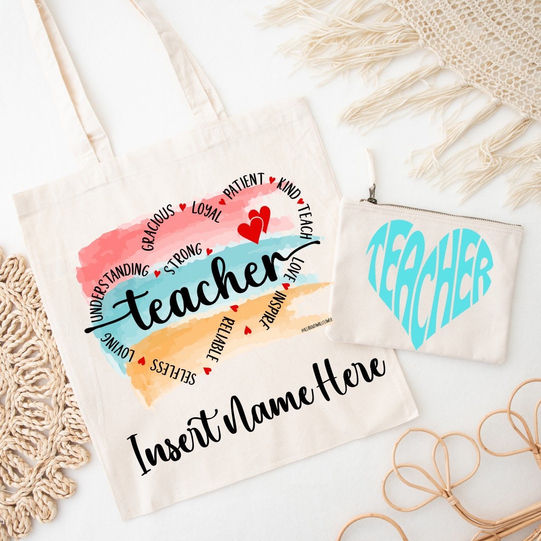 Personalized Teacher Tote Bag | Teacher Appreciation Tote Bag | Teacher ...