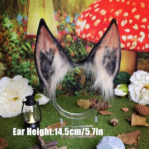 Handmade Plush Doberman Style Dog Ears Decor for Christmas Halloween Cosplay, 5.7 Inches Long-kemonomimi - fursuit - Birthday gifts