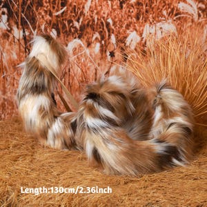 Handmade Faux Fur Brown Calico Cat Ears and Tail Set-Adjustable Leg Wrap Tail-kemonomimi- Customizable Halloween Cosplay Petplay-kitty ears