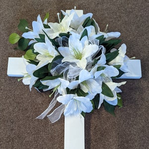 Cemetery Flowers, Grave Decorations, Wooden Cross, Cross, Mother&#39;s Day, Father&#39;s Day, Cemetery Cross