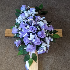 Cemetery Flowers, Wooden Cross, Cross, Cemetery Cross, Mothers Day, Father&#39;s Day, Easter