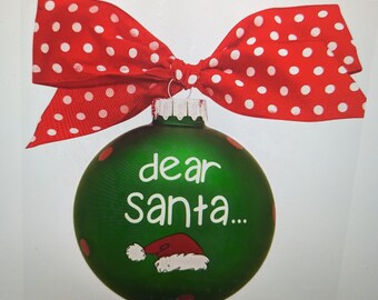 Dear Santa Ornament, Santa Ornament, Christmas Ornaments, Ornaments, Sant