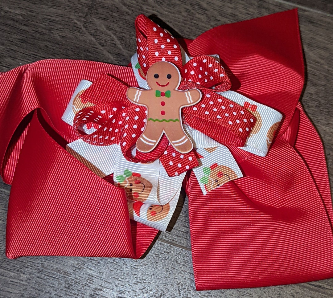Gingerbread Man Hair Bow Gingerbread Man Christmas Etsy