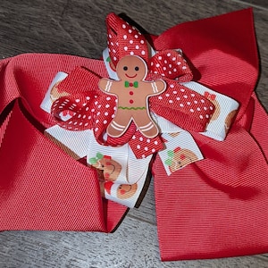 Gingerbread Man Hair Bow, Gingerbread Man, Christmas, Christmas Hairbows, Girl Bows, Hairbows, Bows