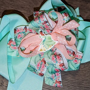 Tiana Inspired Hairbow, Princess Bow, Hairbows, Bows, Princess Tiana Inspired Bow,  Girl Bows, Princess