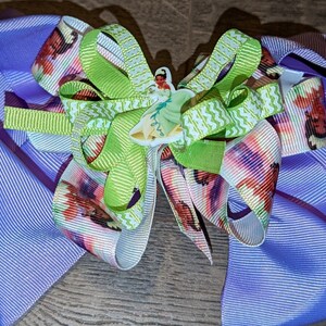 Tiana Inspired Hairbow, Princess Tiana Inspired Bow, Princess, Princess Bow, Hairbows, Bows, Girl Bows