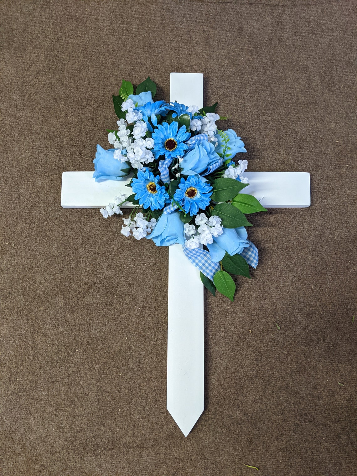 Cemetery Flowers Cemetery Cross Wooden Cross Memorial Etsy